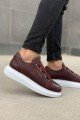 CH251 Mirror Erkek Günlük Lastikli Cilt Spor Sneaker Ayakkabı CBT Bordo