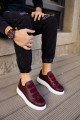 CH253 Mirror Non Erkek Günlük Lastikli Cilt Spor Sneaker Ayakkabı CBT Bordo