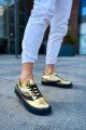 CH975 Majesty Erkek Günlük Bağcıklı Rugan Spor Sneaker Ayakkabı RST Gold