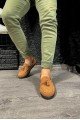 KN007 Erkek Günlük Bağcıksız Loafer Corcik Süet Klasik Ayakkabı SST Taba